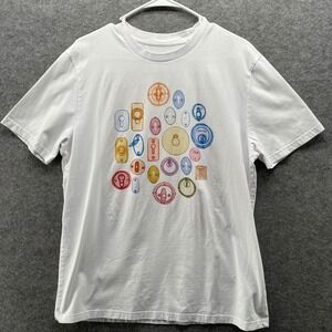 Tate Do Ho Suh Locks T-Shirt Mens L Graphic Short Sleeve White Crewneck Cotton‎